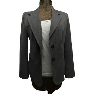 Worthington 6 Petite Jacket / Blazer ‎ Dark Gray Medium Length Lined